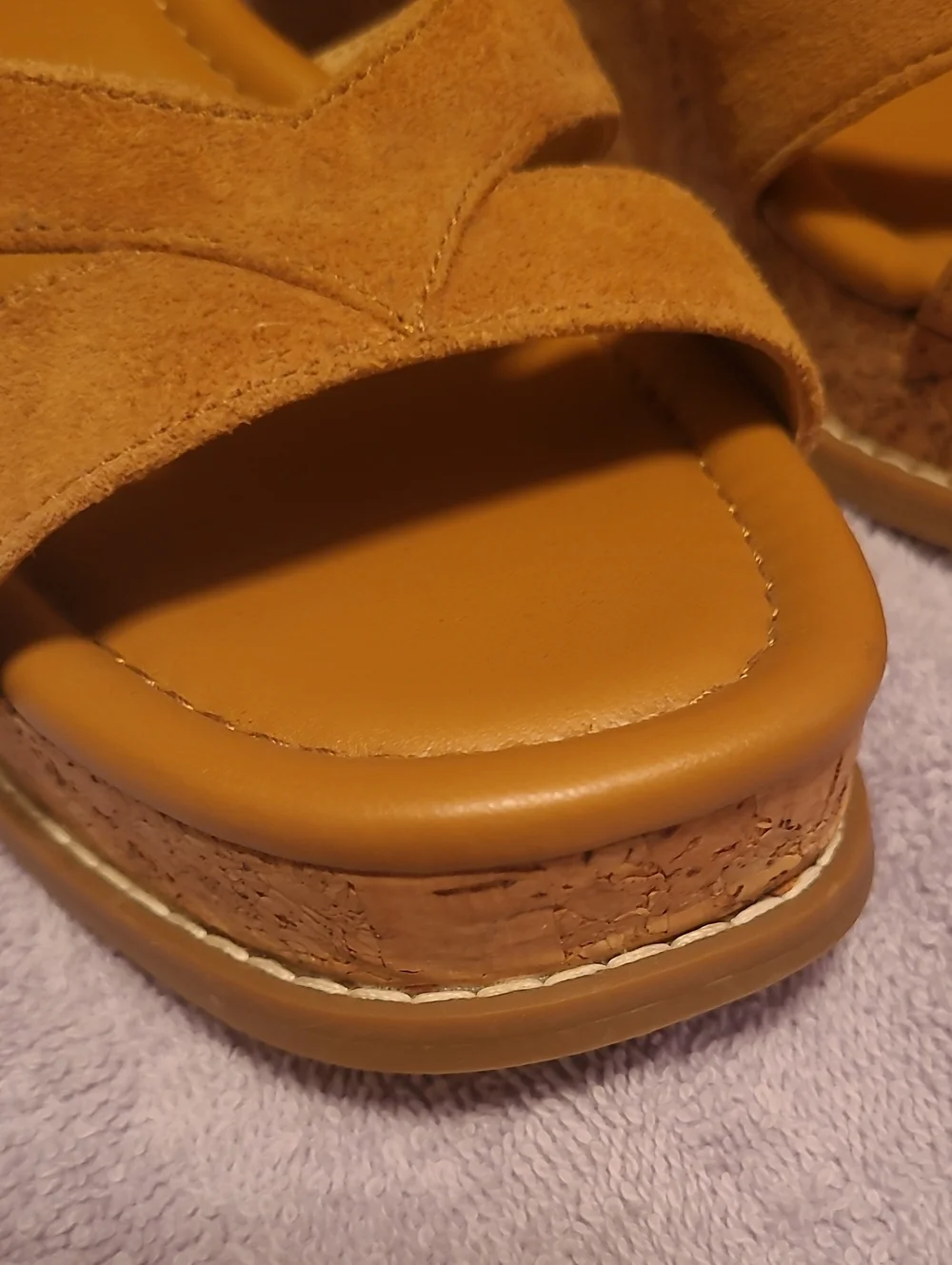Steve Madden Robbin Platform Tan Suede Sandals with Ankle Strap